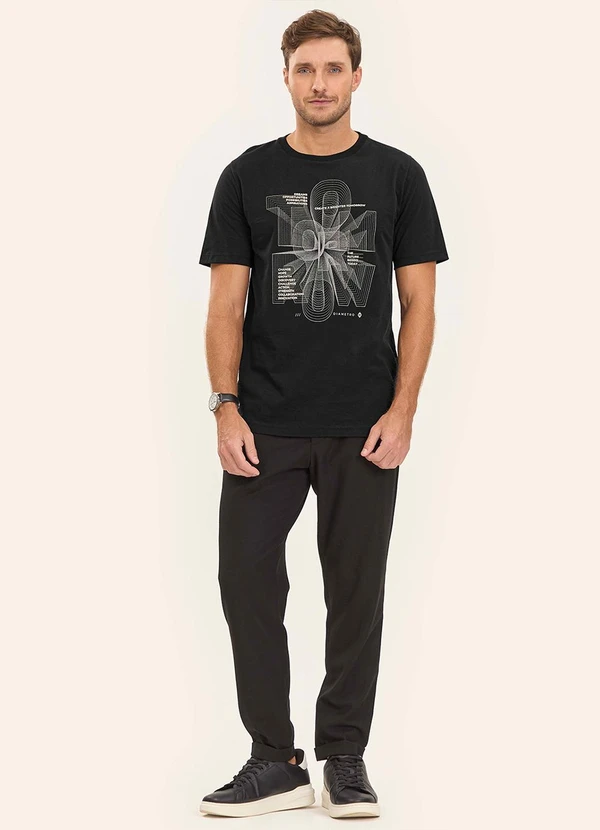 Diametro - Camiseta Masculina Meia Malha Preto 3