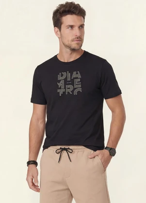 Diametro - Camiseta Masculina Meia Malha Preto - DIAMETRO