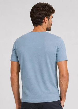 Select - Camiseta Masculina Meia Malha Texturizada Azul - SELECT