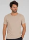 Select - Camiseta Masculina Meia Malha Texturizada Azul - variação: Bege