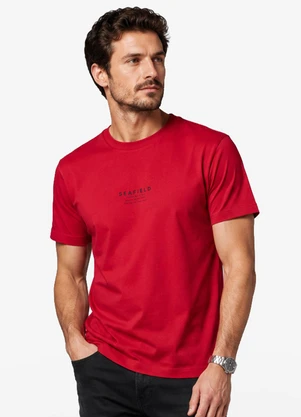 Diametro - Camiseta Masculina Meia Malha Vermelho - DIAMETRO