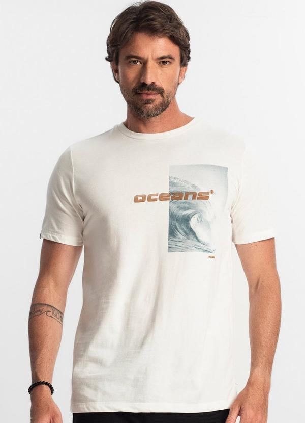 Diametro - Camiseta Masculina Oceans Diametro Bege