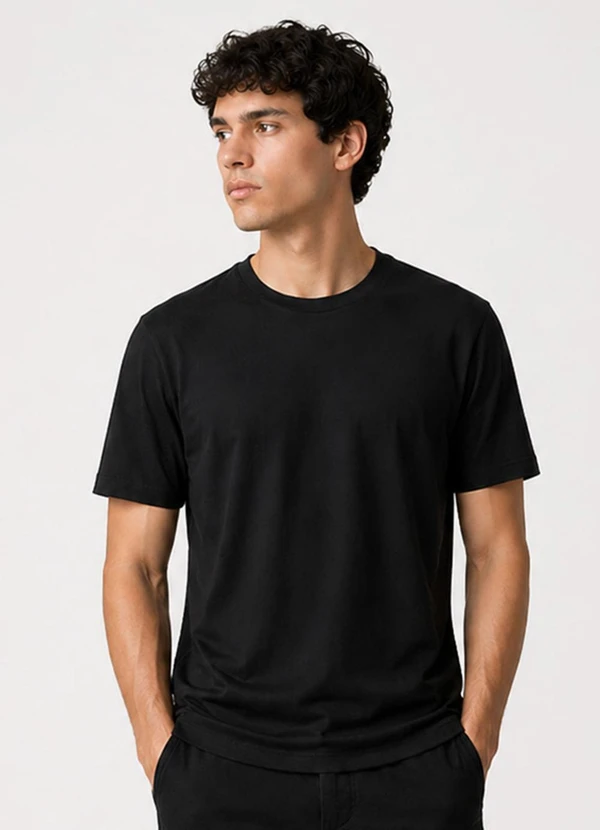 Select - Camiseta Masculina Plus Size Básica Preto