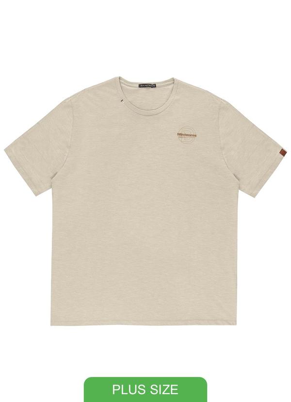 Diametro - Camiseta Masculina Plus Size Flamê Bege