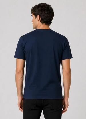 Select - Camiseta Masculina Plus Size Lisa Azul - SELECT