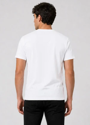 Select - Camiseta Masculina Plus Size Lisa Branco - SELECT