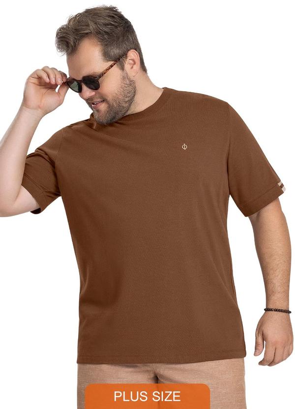 Diametro - Camiseta Masculina Plus Size Malhão Marrom