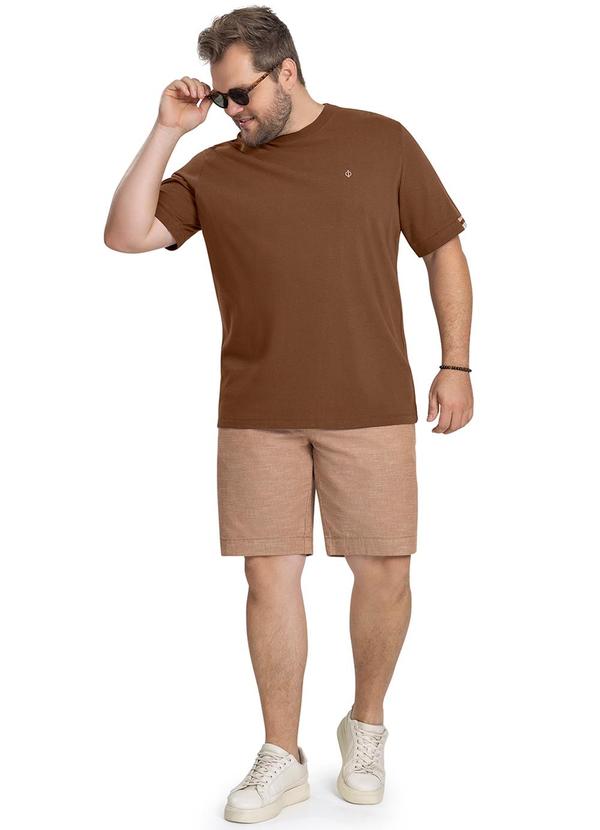 Diametro - Camiseta Masculina Plus Size Malhão Marrom 2