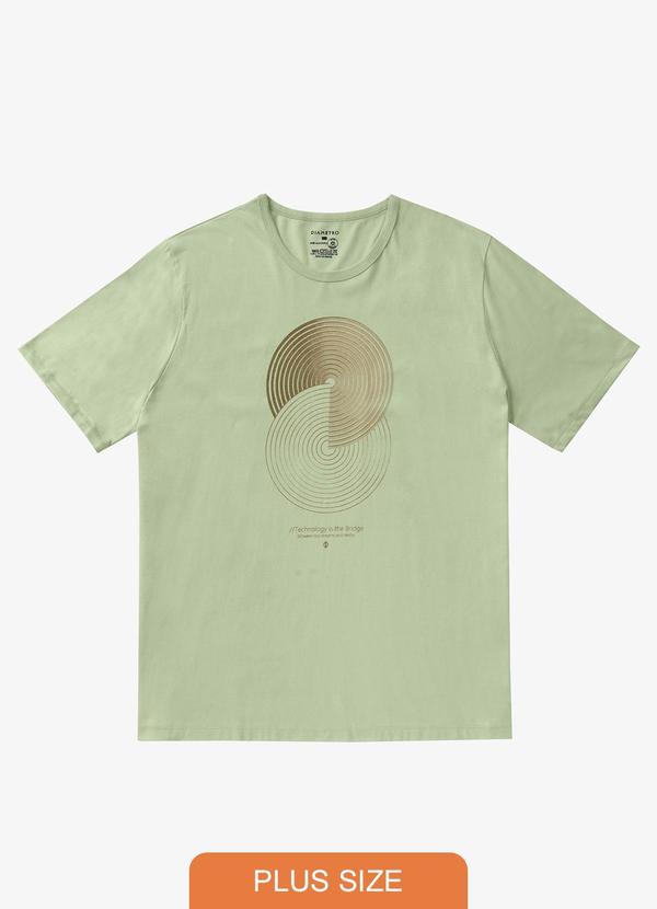 Diametro - Camiseta Masculina Plus Size Meia Malha Verde