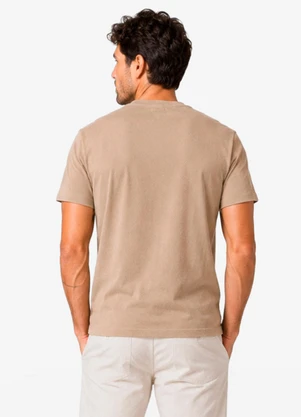Diametro - Camiseta Masculina Ribana de Viscose Marrom - DIAMETRO