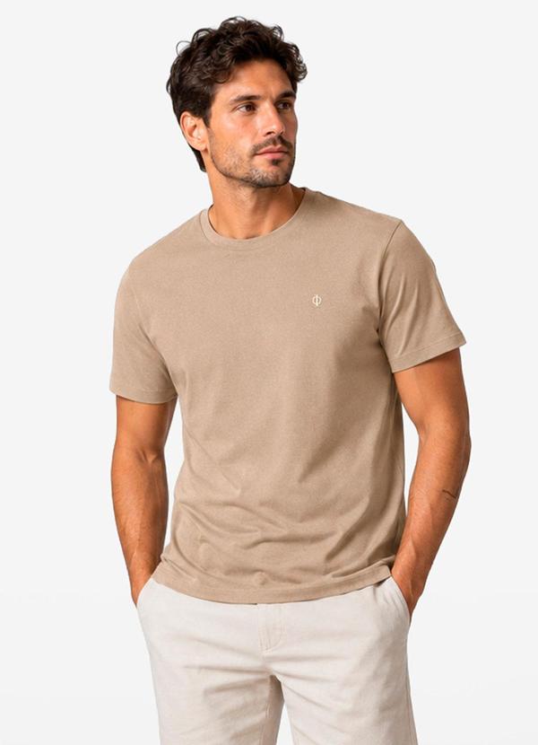 Diametro - Camiseta Masculina Ribana de Viscose Marrom