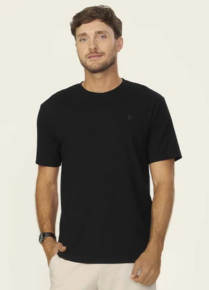 Diametro - Camiseta Masculina Ribana de Viscose Preto - DIAMETRO