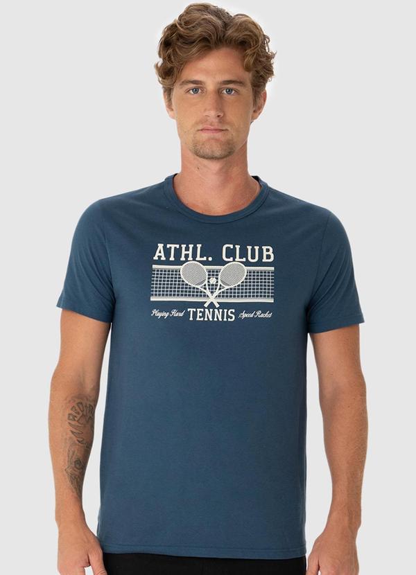 Malwee - Camiseta Masculina Slim Tennis Club Azul