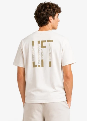 Minty - Camiseta Masculina Suedine com Estampa Bege - MINTY