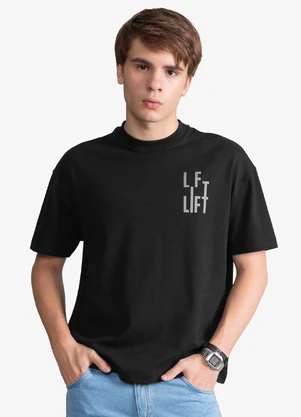 Minty - Camiseta Masculina Suedine com Estampa Preto - MINTY