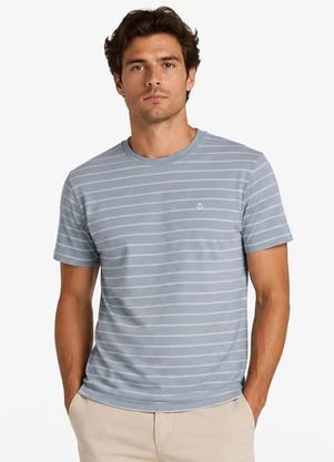 Diametro - Camiseta Masculina Suedine Listrado Azul - DIAMETRO