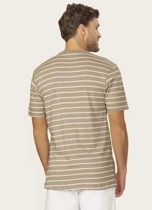 Diametro - Camiseta Masculina Suedine Listrado Marrom - DIAMETRO