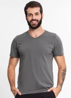 Rovitex - Camiseta Meia Malha Básica Kohmar Cinza - ROVITEX
