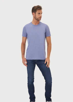 Rovitex - Camiseta Meia Malha Básica Masculina Azul - ROVITEX