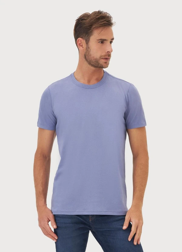 Rovitex - Camiseta Meia Malha Básica Masculina Azul