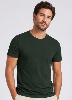 Rovitex - Camiseta Meia Malha Básica Masculina Verde - ROVITEX