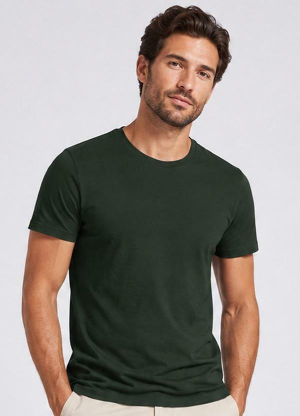 Rovitex - Camiseta Meia Malha Básica Masculina Verde