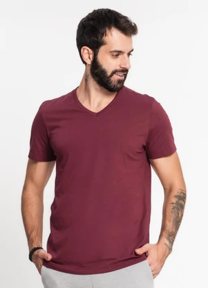 Rovitex - Camiseta Meia Malha Básica Masculina Vermelho - ROVITEX