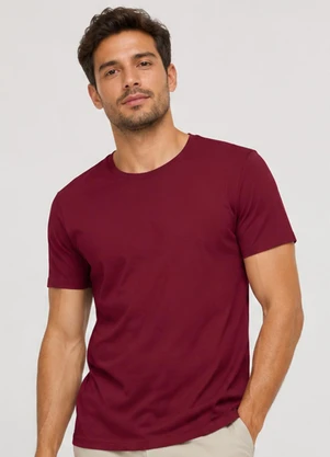 Rovitex - Camiseta Meia Malha Básica Masculina Vermelho - ROVITEX