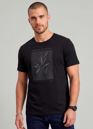 Diametro - Camiseta Meia Malha com Estampa Preto - DIAMETRO