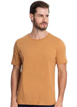 Diametro - Camiseta Meia Malha Masculina Marrom - DIAMETRO