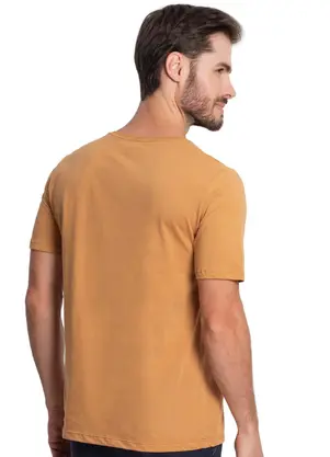 Diametro - Camiseta Meia Malha Masculina Marrom - DIAMETRO