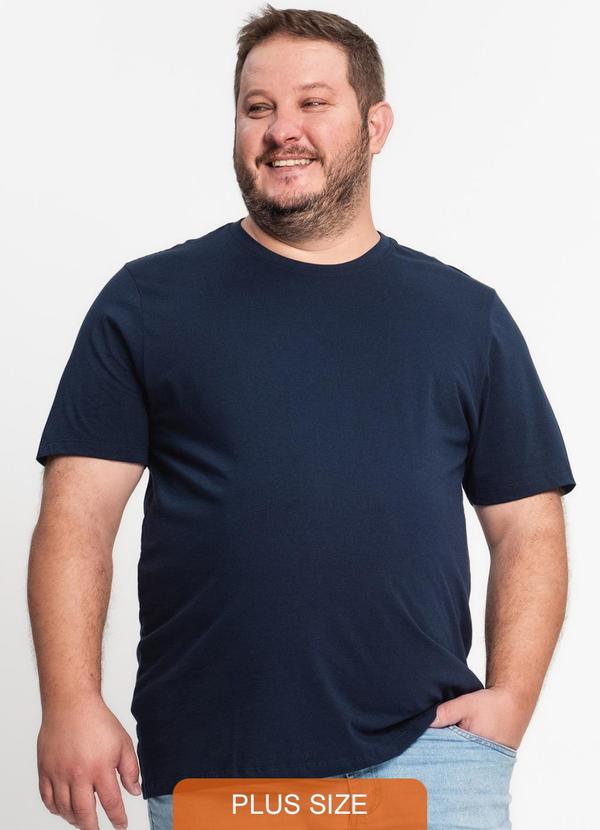 Rovitex - Camiseta Meia Malha Plus Size Kohmar Azul