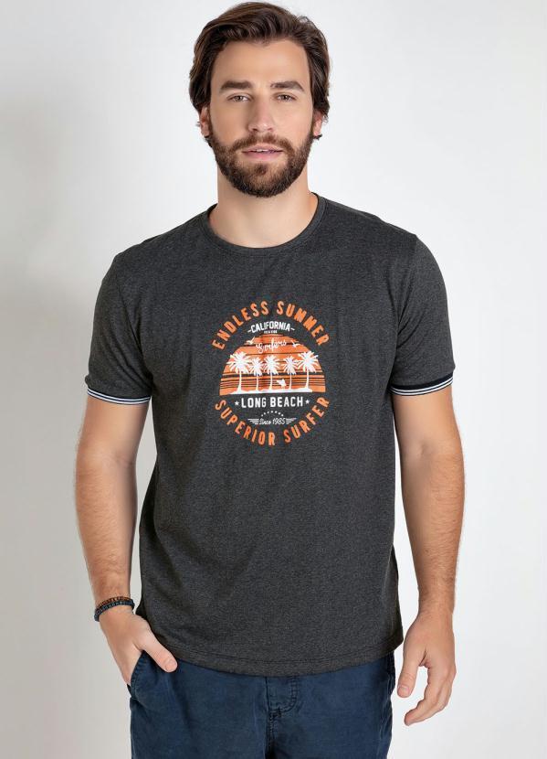 Outlet - Camiseta Mescla Chumbo Verão Califórnia