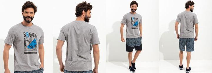 Camiseta Mescla Claro em Malha