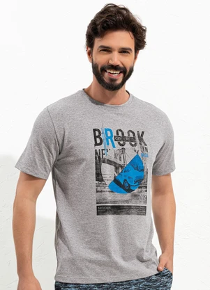 Moda Pop - Camiseta Mescla Claro em Malha - MODA POP