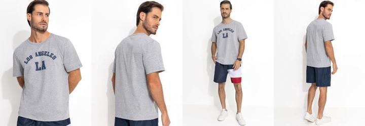 Camiseta Mescla Claro em Malha