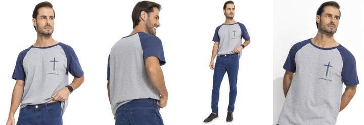 Camiseta Mescla Claro em Malha