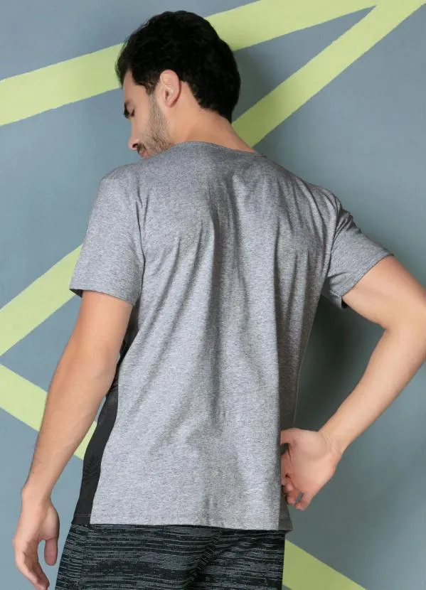 Moda Pop - Camiseta Mescla com Estampa de Folhagem 2