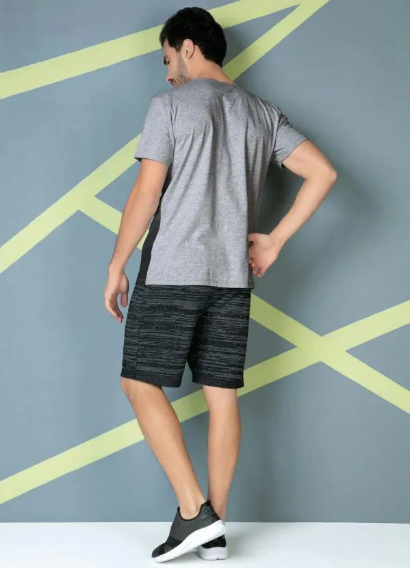 Moda Pop - Camiseta Mescla com Estampa de Folhagem 4