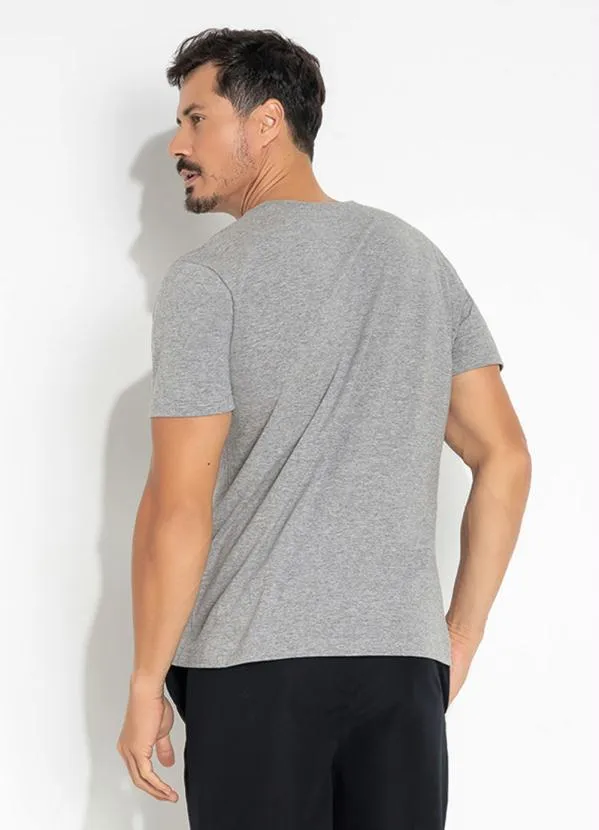 Moda Pop - Camiseta Mescla com Estampa Frontal 2