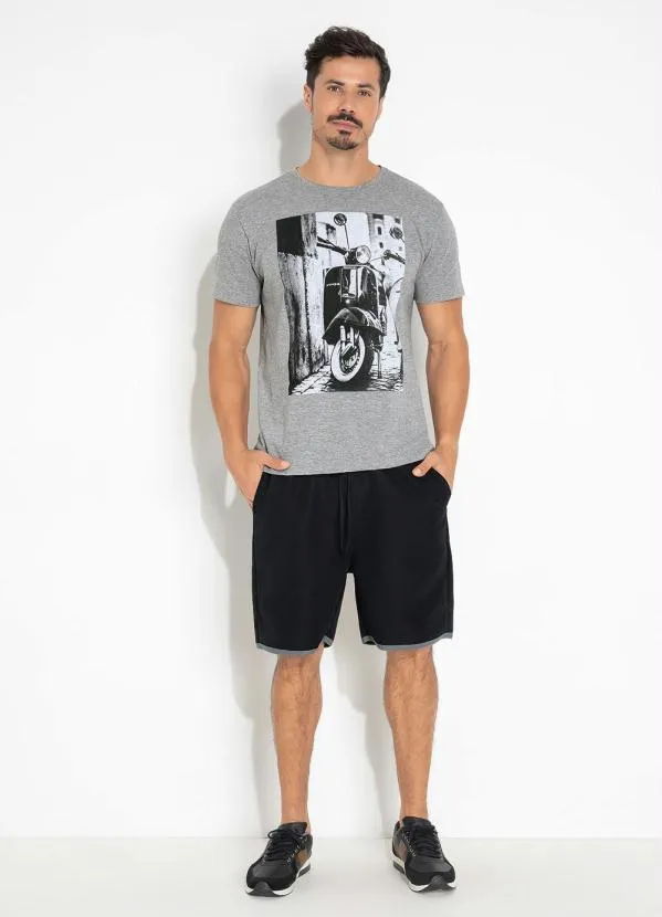 Moda Pop - Camiseta Mescla com Estampa Frontal 3