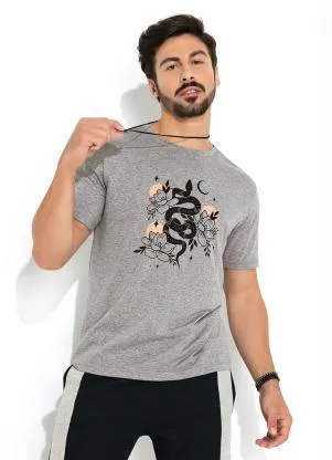 Moda Pop - Camiseta Mescla com Estampa Frontal - MODA POP