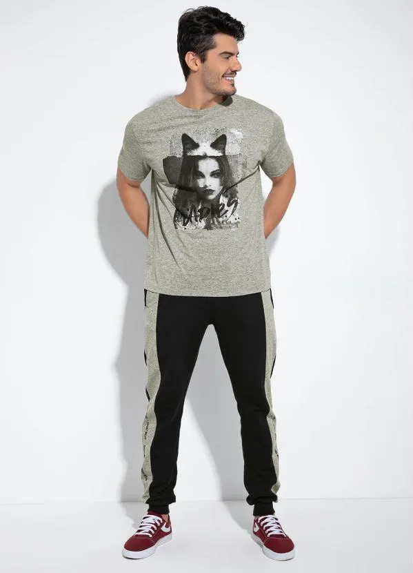 Queima Estoque - Camiseta Mescla com Estampa Frontal 3