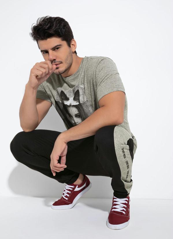 Outlet - Camiseta Mescla com Estampa Frontal 5