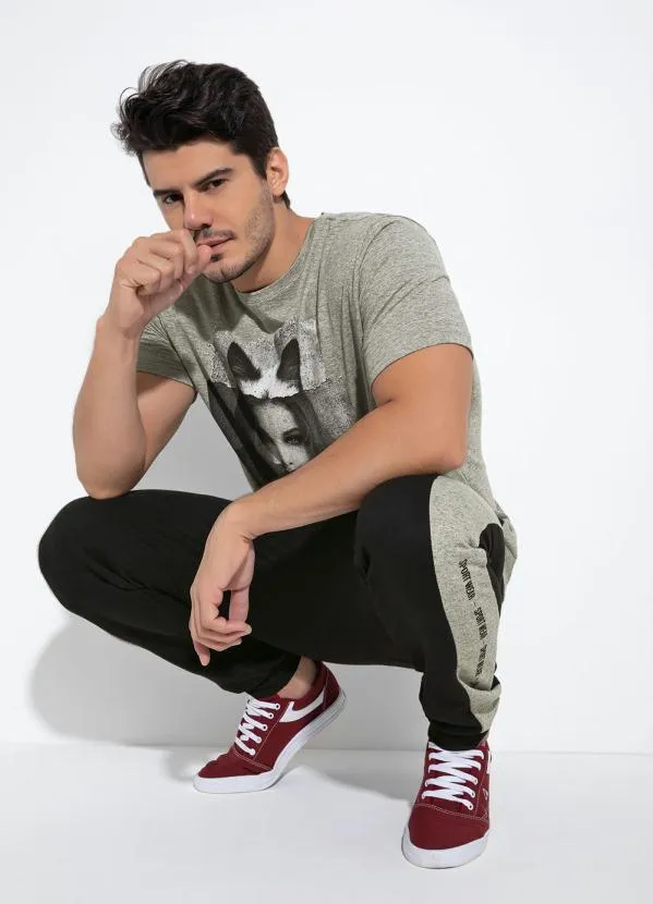 Queima Estoque - Camiseta Mescla com Estampa Frontal 5