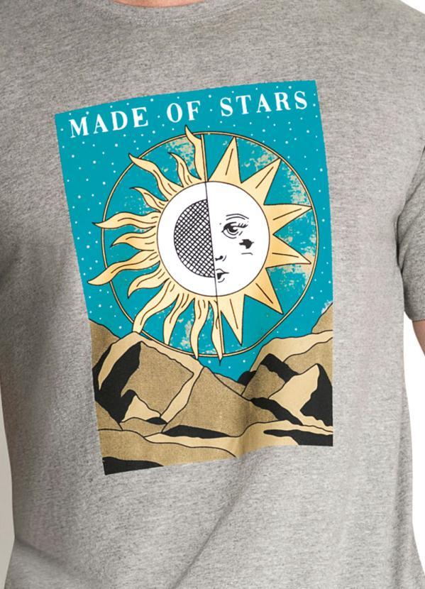 Moda Pop - Camiseta Mescla com Estampa Localizada 3