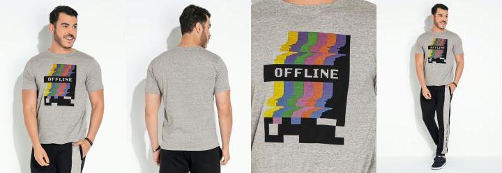 Camiseta Mescla com Estampa Localizada