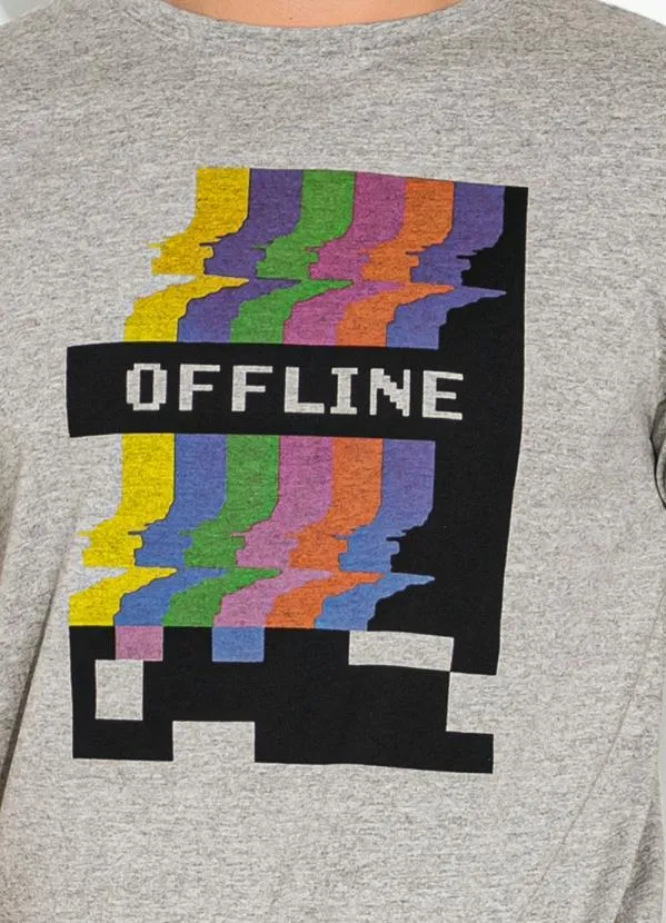 Moda Pop - Camiseta Mescla com Estampa Localizada 3