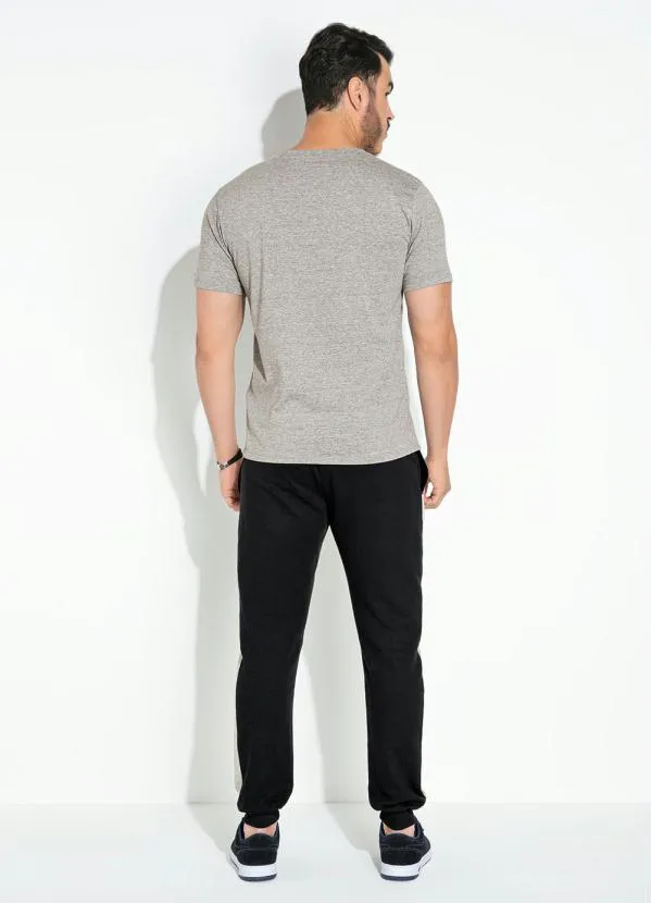 Moda Pop - Camiseta Mescla com Estampa Localizada 5