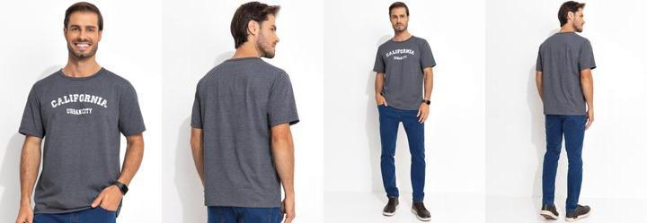 Camiseta Mescla Escuro em Malha